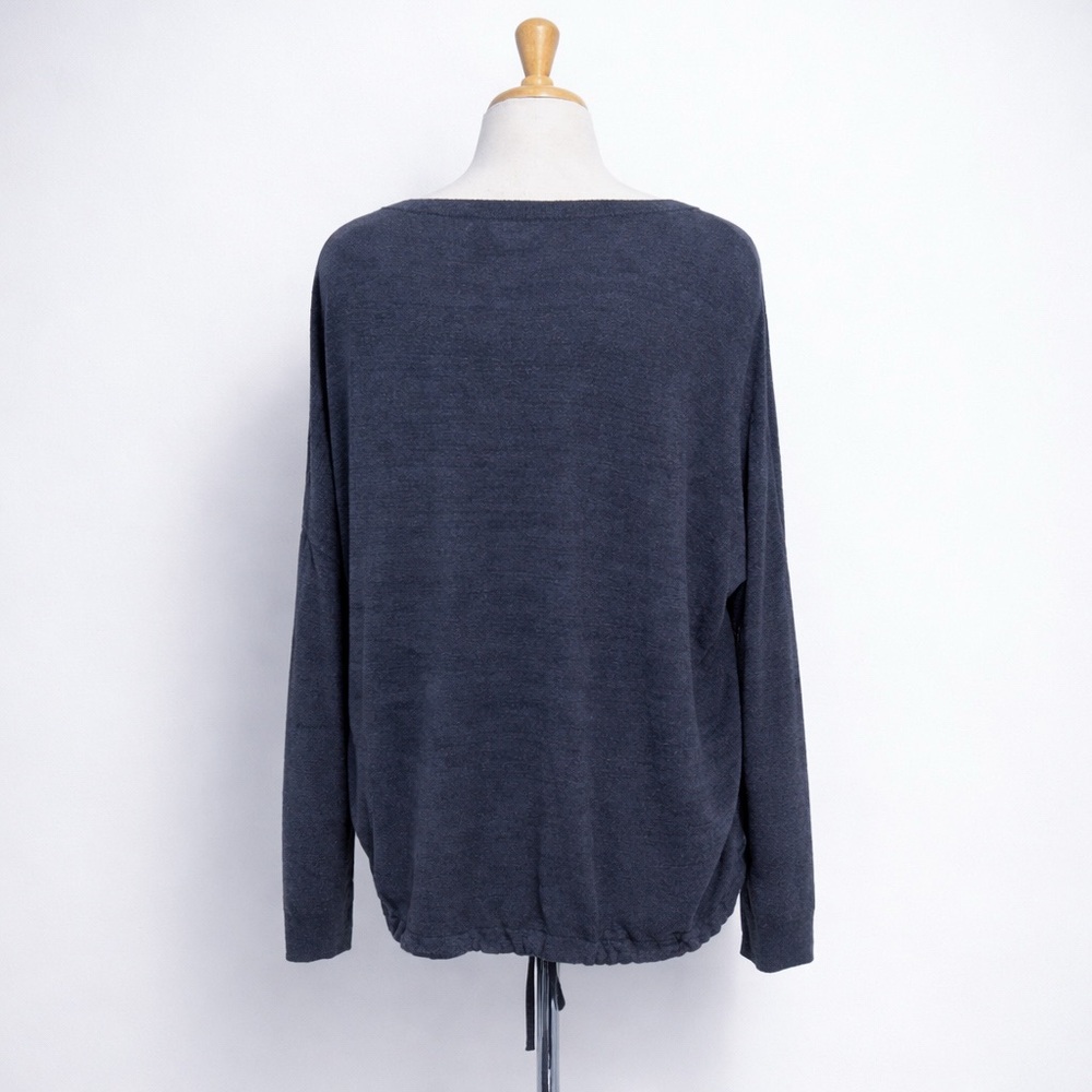 Barefoot Dreams CozyChic Ultra Lite Slouchy Pullover Cozy Lounge Sweater Blue L - Picture 9 of 15